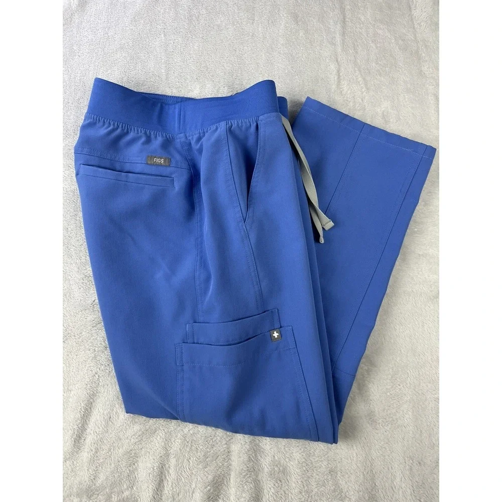 FIGS Axim Scrub Pants Men XS Blue Technical Collection Cargo Drawstring T2001